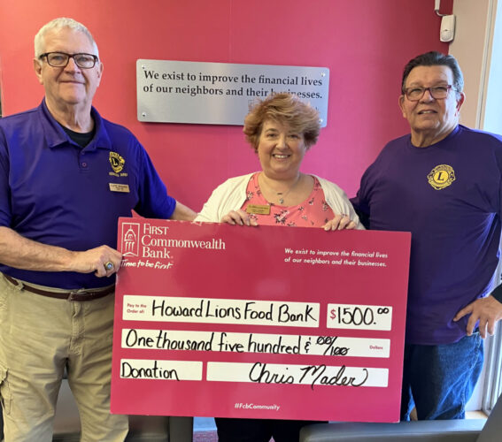 Howard Area Lions Club receives check